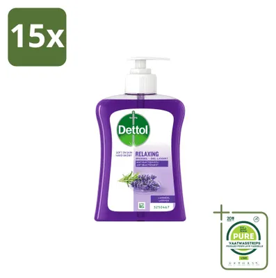 Produktbild von 15 x Dettol Waschgel Handseife - Lavendel - 250 ml - Großpackung - 15 Stücke