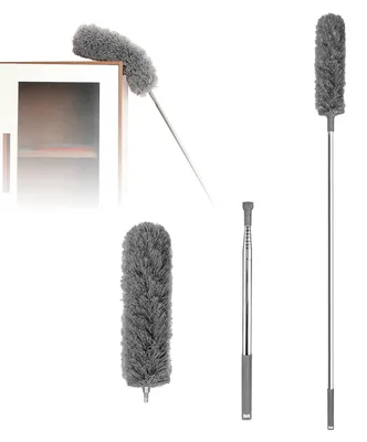 Image de Wintem - Balai duster avec manche télescopique de 2,8 mètres en acier lavable, et tête inclinable