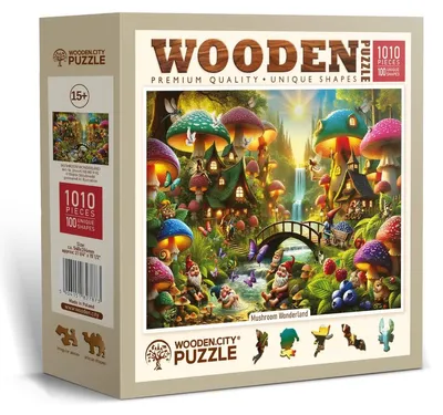 Imagen del producto de HOLZSTADT. Puzzle de madera, "Mundo de las setas", 1010 piezas