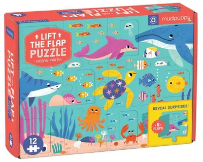 Produktbild von Mudpuppy, Fensterpuzzle 12: Party im Meer (MP65742)