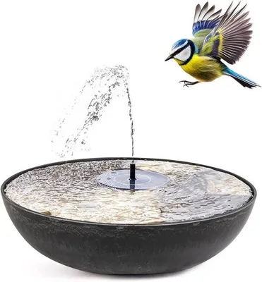 Produktbild von Famanu Solarbrunnen für den Außenbereich - Gartenbrunnen mit Schale - 45 cm Tiefe