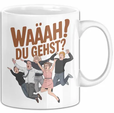 Produktbild von Büroarbeit Kollege Abschied Tasse Geschenk Lustige Geschenkidee Spruch Du Gehst (Weiß)