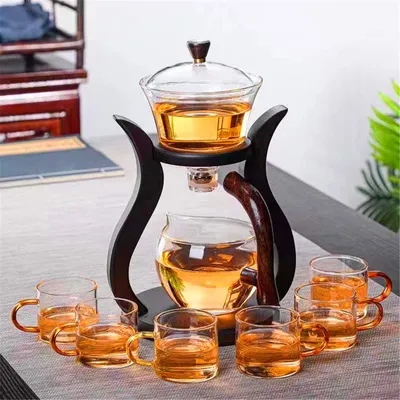 Imagen del producto de Juego de tetera de vidrio con 6 tazas