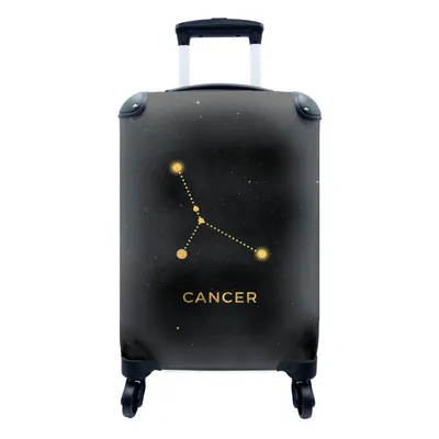 Produktbild von MuchoWow® Koffer Handgepäck Trolley Rollkoffer Kleine Reisekoffer mit 4 Rollen - Sternzeichen - Krebs - Gold - Cabin Size < 55x40x23 cm & 55x40x20 cm - Fotokoffer - Kabinenkoffer - Boardgepäck - Reise-Box - Reisekoffer - Reisegepäck - Koffer mit Bild - Trolley für Kinder