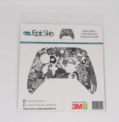 Produktbild von XBOX ONE S Controller Skin - Design Aufkleber Stickerbomb BW