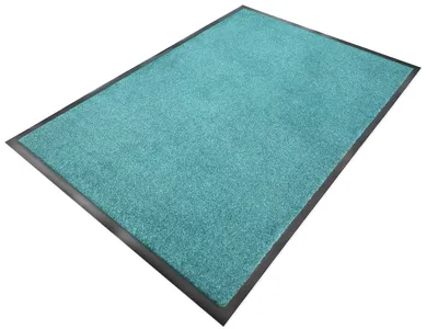 Image de Tapis anti-salissures | Monochrome | turquoise | 60 x 90 cm