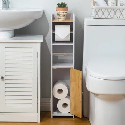 Immagine prodotto di Portarotolo da bagno Famanu con spazio contenitore - Cromo