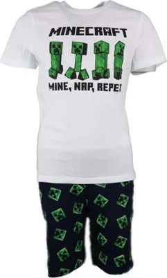 Produktbild von Minecraft Creeper Kinder kurzarm Pyjama Schlafanzug – 116