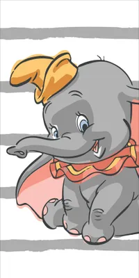 Immagine prodotto di Disney Dumbo "Stripe" piccolo elefante con berretto a righe telo mare per bambini, 70 x 140 cm 100% cotone