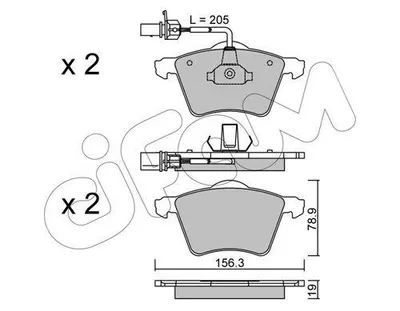 Produktbild von CIFAM Bremsbeläge Satz Vorne Bremsklötze für VW Transporter IV Bus (70B, 70C, 7DB, 7DK, 70J, 70K, 7DC, 7DJ) 822-550-1