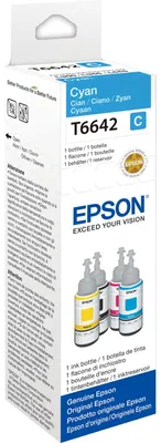 Obrázek produktu pro Epson T6642, Azurová, Epson, EcoTank L555 EcoTank L355 EcoTank ET-4550 EcoTank ET-4500 EcoTank ET-3600 EcoTank ET-2650 EcoTank..., Šedá, 70 ml, Indonésie