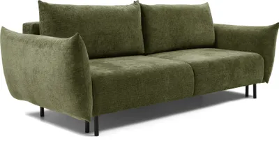 Produktbild von Sofa mit Bettkasten Lana - Schlafsofa, Couch - Sofa mit Schlaffunktion & Samtstoff - Skandinavischer Stil (Grün -  Over The Horizon 38)