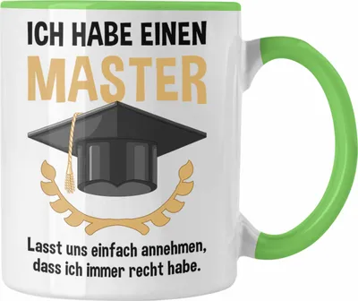 Produktbild von Trendation - Master Prüfung Tasse bestanden Geschenk Abschluss Masterarbeit Exam Prüfung Graduation (Grün)