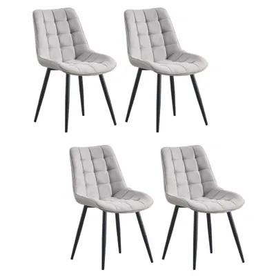 Immagine prodotto di Sedia da pranzo CasaDolce ABSY,  grigio chiaro, set di 4 comode sedie di alta qualità, P53xL55xH88 cm,