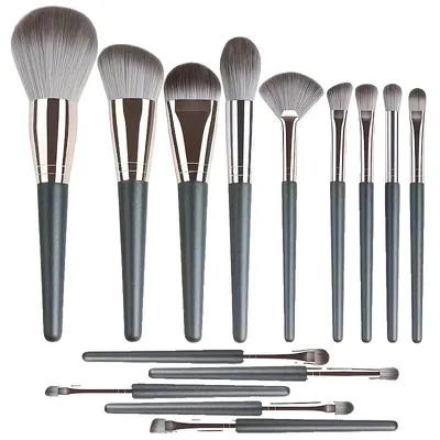 Produktbild von Makeup-Pinselset, 14 Teile, weiche Fasern, 14PC-Grün