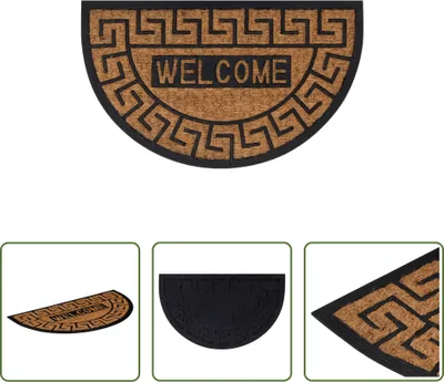Produktbild von The Living Store Fußmatte Halbrund 45x75 cm Gummi und Kokosfaser