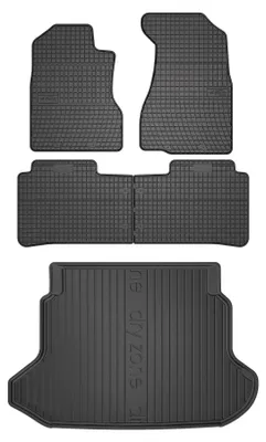 Imagen del producto de Alfombrillas de goma + bandeja de maletero para Honda CR-V II 2001-2006 (SUV) – juego de 5 piezas, , a medida – Wielganizator SolidPRO