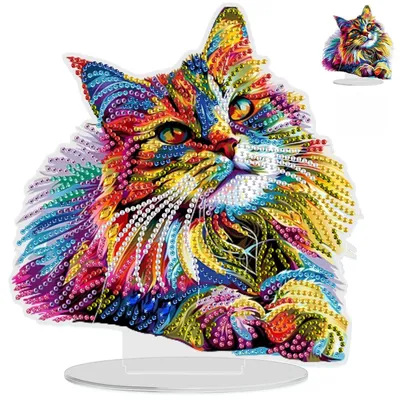 Diamond Painting Katze Tischdekoration DIY Bastelset