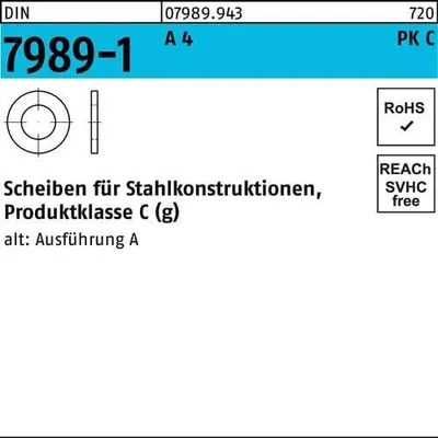 Produktbild von Unterlegscheibe DIN 7989-1 10/11x 20x8 A 4 100 Stück