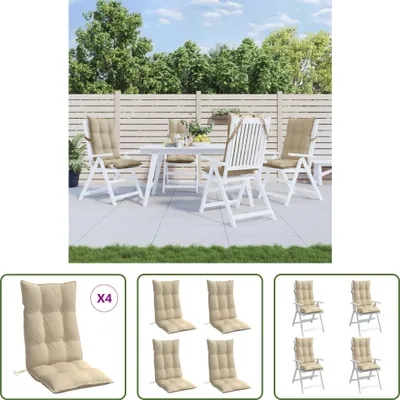 Produktbild von The Living Store Hochlehner-Auflagen 4 Stk. Beige Oxford-Gewebe