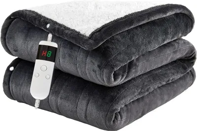 Immagine prodotto di Coperta elettrica - Coperta riscaldante - Riscaldamento confortevole - Spegnimento automatico - 130 x 180 cm - Grigio scuro