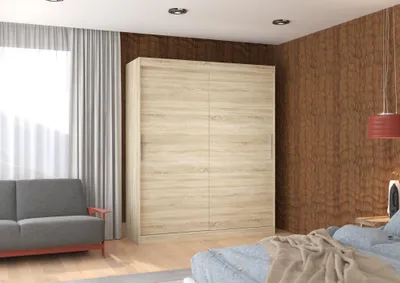 Obrázek produktu pro Šatní skříň s posuvnými dveřmi 180 cm DAFRIA - dub sonoma