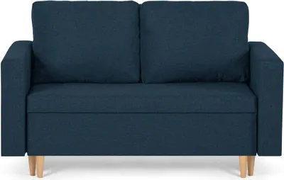 Produktbild von KomfortWelt24 2 Sitzer Sofa mit Schlaffunktion und Bettkasten - Schlafsofa 142x85 cm KEN Marineblau