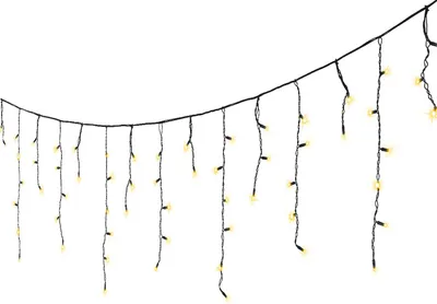 LED Lichtervorhang Eisregen - 259 bernstein LED - L: 11m, H: 50cm - Timer - 8 Funkt. - Innen/Außen