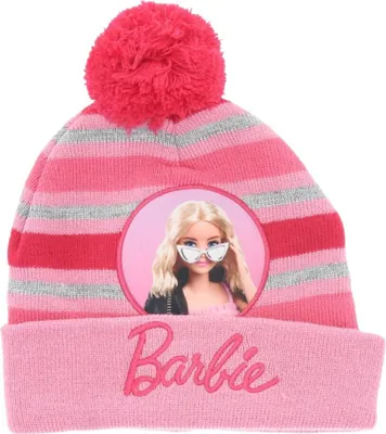 Zdjęcie produktu dla Czapka Barbie bobble - Ciepła czapka zimowa dla dzieci Onesize Pink