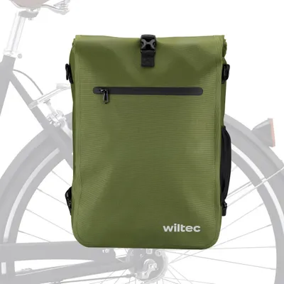 Immagine prodotto di Borsa da trasporto Wiltec oliva, zaino da bicicletta 25 l di spazio di archiviazione, borsa da trasporto con scomparto per laptop, borsa da bicicletta resistente all'acqua