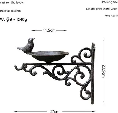 Image de Crochet en fonte pour oiseaux, design rétro classique, décoration murale pour le jardin