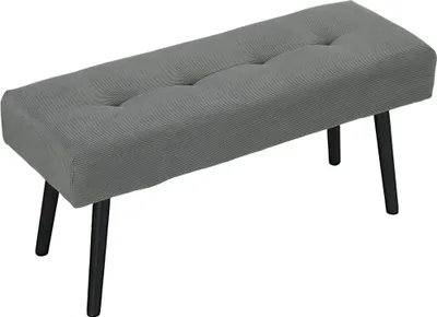 Produktbild von Sitzbank Polsterbank mit Cordbezug, Bettbank mit Metallbeine, Schuhbank 100 x 36 x 45 cm Grau