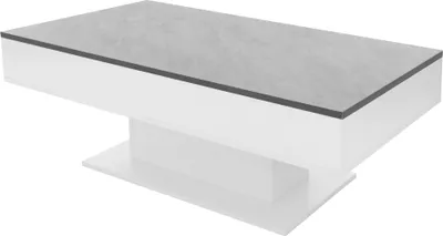 Produktbild von ML-Design Couchtisch mit 2 Staufächern, 110x60x40 cm, Beton-Optik/Weiß