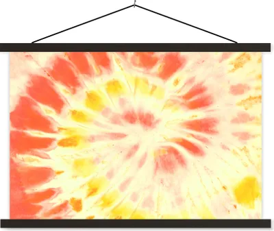 Produktbild von MuchoWow® Textilposter Sommer - Krawattenfärbung - Rot 60x40 cm mit schwarzem Rahmen - Hölzernes