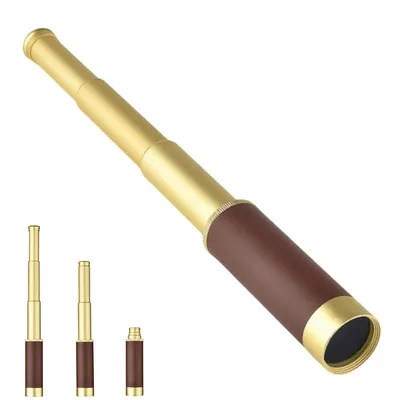 Produktbild von Piraten Fernrohr Monokular 25x30 Teleskop Messing faltbar wasserdicht kompakt für Outdoor Wandern Beobachtung Geschenk Kinder Erwachsene