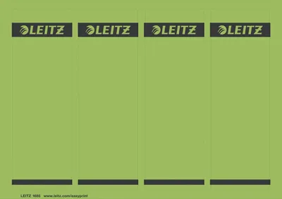 Obrázek produktu pro Leitz 1685-20-55 1685 Hřbetní štítky z PC - papírové, krátké/široké, 100 kusů, zelené