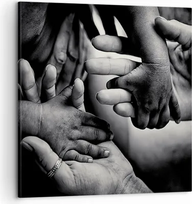 Produktbild von Bild auf Leinwand - Leinwandbild - Einteilig - Hände Toleranz Gemeinschaft - 60x60cm - Wand Bild - Wanddeko - Wandbilder - Leinwanddruck - Bilder - Wanddekoration - Leinwand bilder - AC60x60-4990