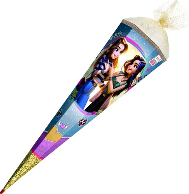 Produktbild von Roth Schultüte Best Friends Forever eckig Schutzspitze Tüllverschluss Goldborte Organza gold 85cm