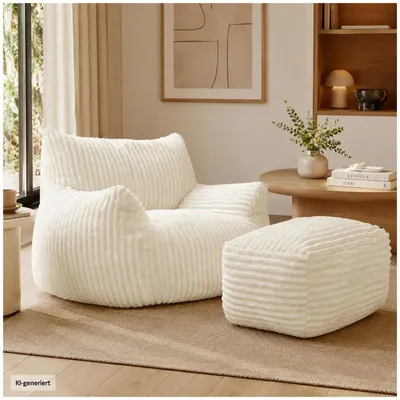 Produktbild von Loungesessel mit Hocker in Weiß