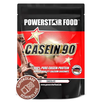 Produktbild von Powerstar CASEIN 90 Protein-Pulver 1000 g | Calciumcaseinat aus Weidemilch | Bis zu 88,3% Protein | Ideal als Diät- und Nachtprotein | Chocolate