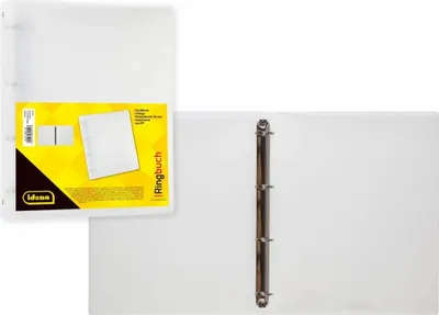 Produktbild von IDENA Ringbuch A4 4 Ringe PP Idena farblos 30mm, transluzent