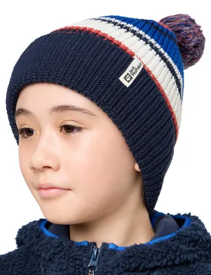 Zdjęcie produktu dla Czapka zimowa dla dzieci Jack Wolfskin, model Pompom Kids, uniseks, kolor: granatowy, uniwersalny rozmiar