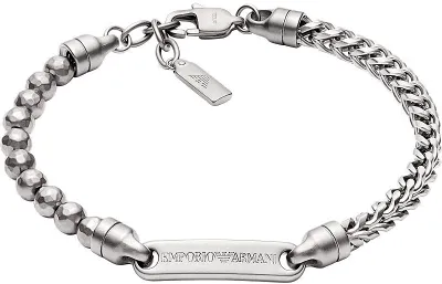 Produktbild von EMPORIO ARMANI Herrenarmband aus Leder oder Edelstahl mit Karabiner-, Schieber-