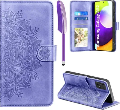 Produktbild von Samsung Galaxy A52S 5G Lederhülle Flip Wallet Schutzhülle lila