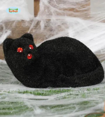 Produktbild von Schwarze Katze Deko Halloween 24 cm