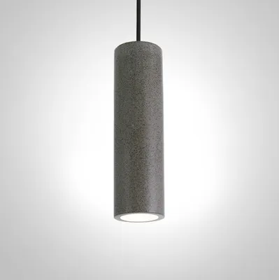 A pendant light fixture hangs from a black cord against a gradient background.