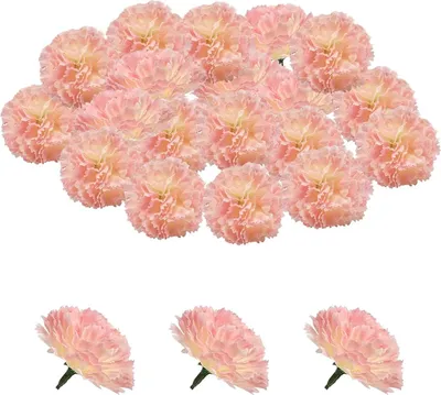 Produktbild von Kunstblumen Nelke - 30 Stück Kunstblumen zur Dekoration - Langlebig und Pflegeleicht - Hellrosa