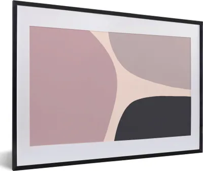 Produktbild von MuchoWow® Gerahmtes Poster Pastell - Gestaltung - Minimalismus 60x40 cm - Poster mit Schwarzem Bilderrahmen Wandposter Rahmen Foto Bilder - Schlafzimmer - Plakat in Rahmen - Drucken