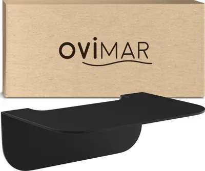 Produktbild von ovimar Badablage Gimsoya | Edelstahl | schwarz matt | ohne Bohren | schwarz matt | hängend im Bad oder in der Küche | zur Ablage oder als kleines Regal von von diversen Bad Utensilien oder Bad Deko