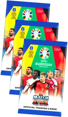 Produktbild von Topps UEFA EURO 2024 Germany Match Attax Karten - EM Sammelkarten - 3 Booster